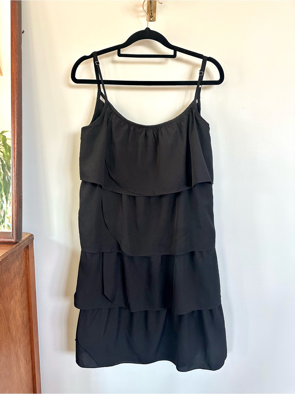 Element Black Tiered Ruffle Spaghetti Strap Dress Women’s M Y2K